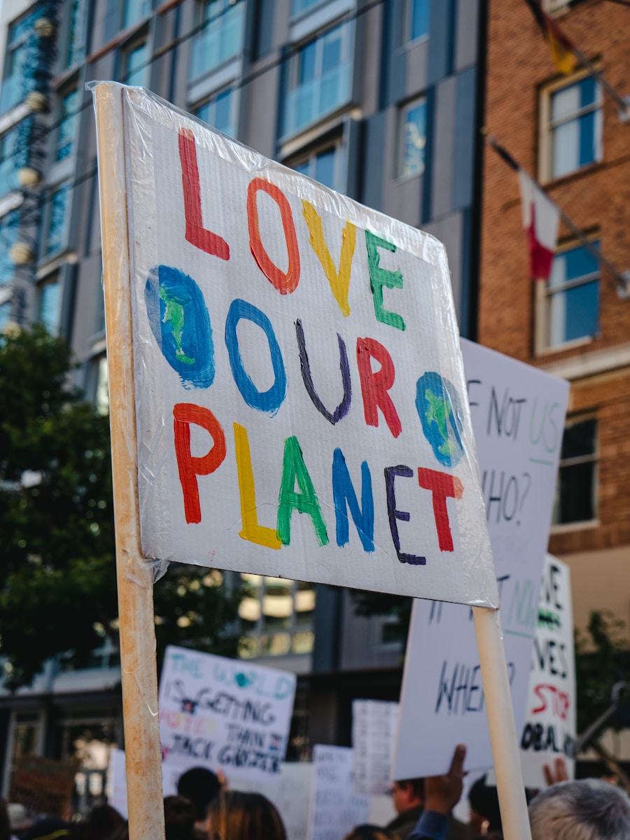 love our planet signage, homeowners insurane